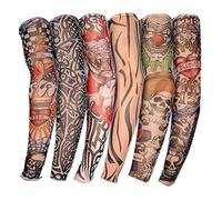 Maniche Tatuaggio, 6 Pezzi Unisex Manicotti con Tatuaggi Temporanei Finti Maniche Nylon da Bambini Manicotti per Protezione Solare Copertura delle Maniche dei Tatuaggi