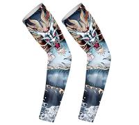 Maniche temporanee per tatuaggi | Maniche temporanee per tatuaggi | Body Art Braccio, morbida elasticità Sun Compression Long Arm Cover Ice Silk Cooling, B: Il drago volante è nel cielo, Refer to