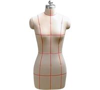 Manichini con busto superiore da cucire, modello su misura femminile in mezza scala taglie forti con spalle rimovibili magnetiche, supporto in schiuma e tessuto di lino e cotone(White,M-Model 82)