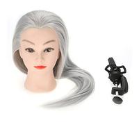 Manichini per la pratica con 2 colori, testa di allenamento per cosmetologia e parrucchieria, fibra ad alta temperatura con il 30% di capelli umani, capelli spessi e (ET-172#)