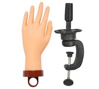 Manichino a mano di alta qualità - mano di pratica in silicone morbido, mano di allenamento delle unghie realistiche | Nail Practice Hand con punte per unghie acriliche riutilizzabili, false
