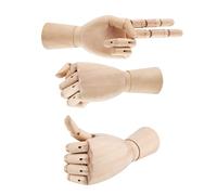 Manichino a mano in legno da 25,4 cm, snodato con dita flessibili articolate, modello a mano opponibile per artisti, disegno, schizzi, pittura, esposizione di gioielli