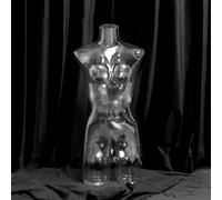 Manichino Busto di Manichino di Plastica Trasparente, Manikin Femminile Mezzo Corpo per Reggiseno, Magliette, Modello di Biancheria Intima 3D per La Fotografia, Clear Mannequins Dummy ( Color : Height