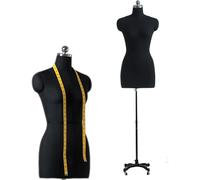 Manichino Busto Manichino Manichino Corpo Nero Manichino Donna, Manichino da Cucire Supporto Corpo Regolabile con Base a Ruote(No Arms,Model 92)