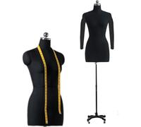 Manichino Busto Manichino Manichino Corpo Nero Manichino Donna, Manichino da Cucire Supporto Corpo Regolabile con Base a Ruote(With Arms,Model 88)