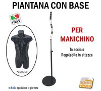 MANICHINO BUSTO TORSO UOMO DONNA MANICHINI NERO BIANCO BASE REGOLABILE X VETRINA