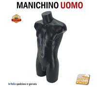 MANICHINO BUSTO TORSO UOMO DONNA MANICHINI NERO BIANCO BASE REGOLABILE X VETRINA