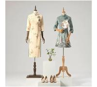 Manichino con busto femminile, a metà corpo, con braccio rimovibile e base in legno massello, per esporre vestiti e vetrine