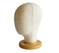 Manichino con parrucca in tela, testa, occhiali, sciarpe, toupet, cuffia,