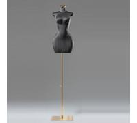 Manichino da donna curvy, busto con finitura in velluto, supporto regolabile e base quadrata, ideale per esposizione in boutique, sartoria, fotografia e fiere di abbigliamento.(Dark Gray)