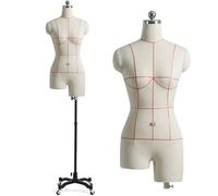 Manichino da donna, per cucito, taglie forti, con supporto, facile da montare con ruote, senza braccioli, ideale per progetti sartoriali
