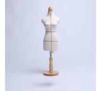 Manichino da sarta Mini Femminile, Espositore da Tavolo for manichino con Base in Legno, Modello for la Realizzazione di Modelli di Cucito(Round,1/3 with Red Line)