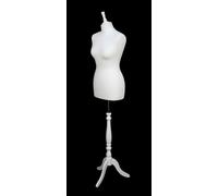 Manichino Da Sarto Femminile DELUXE Taglia 12 Bianco Con Base Bianca