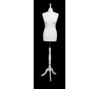 Manichino Da Sarto Femminile DELUXE Taglia 14 Bianco Con Supporto Bianco
