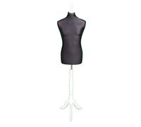 Manichino Da Sarto Maschile Deluxe Nero Con Base Bianca