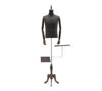 Manichino da uomo regolabile in altezza, modello torso espositore per negozio di abbigliamento maschile con porta scarpe e porta pantaloni staccabili, per abiti da completo(C)