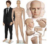 Manichino da Vetrina Manichino Sartoriale Girevole e Mobile Naturale Realistico