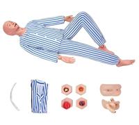Manichino delle abilità di cura del paziente per l'addestramento infermieristico con moduli genitali intercambiabili e piaghe da decubito - Forniture didattiche mediche, maschio