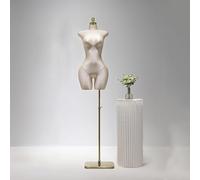 Manichino donna sexy, manichino per abiti taglie forti con base quadrata in metallo, altezza regolabile da 155 a 210 cm, busto con gambe divise, manichino per esposizione di abiti(White)