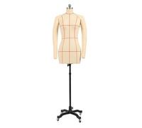 Manichino femminile da sartoria con busto a mezzo corpo appuntabile e braccia regolabili, supporto modello sartoriale per principianti e professionisti