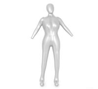 Manichino femminile gonfiabile d'argento Modello di visualizzazione completo del corpo Forma di vestito del PVC con le braccia per il negozio al dettaglio per l'abbigliamento della finestra Lingerie