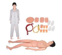 Manichino Femminile per Formazione Infermieristica, Manichino per Addestramento alla Cura del Paziente, Competenze Infermieristiche con 4 Moduli Muscolari e Camice del Paziente
