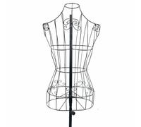 Manichino in metallo, modello manichino con supporto, altezza regolabile 140 - 160 cm, colore nero, per boutique, negozi di abbigliamento