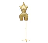 Manichino Manichino Da Esposizione Per Taglie Forti, Modello Da Donna, 165-220 Cm, Regolabile, Con Treppiede In Metallo, Senza Testa, Per Esposizione Di Abiti Da Cucito(Gold,S)