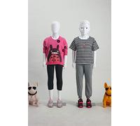 Manichino per bambini, manichino SC-1White, 2 teste, ragazzo, ragazza, Egghead bambino, bianco, 130 cm