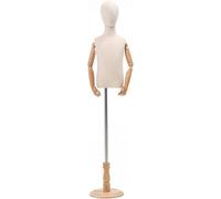 Manichino per Bambini Torso Abbigliamento Espositore Regolabile Manichini Corpo, Utilizzato per La Vetrina del Negozio di Abbigliamento per Bambini, Base in Legno Massello, 4 Stili