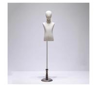 Manichino per il busto del bambino, forma a mezzo corpo appuntabile con supporto regolabile in legno massello per esporre abiti, neutro