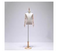 Manichino per il busto del bambino, forma a mezzo corpo appuntabile con supporto regolabile in legno massello per esporre abiti, neutro