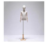 Manichino per il busto del bambino, forma a mezzo corpo appuntabile con supporto regolabile in legno massello per esporre abiti, neutro