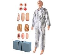 Manichino per la cura avanzata del paziente per la formazione infermieristica - Include moduli per piaghe da decubito, ferite e amputazioni con camice per il paziente - Materiale didattico a grandez