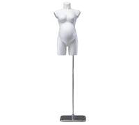 Manichino premaman con base in acciaio inox per magliette, giacche e abiti, facile da spostare e dal design versatile