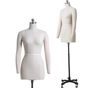 Manichino Sartoriale Busto Donna, Manichino femminile taglie forti, corpo di manichino per abiti da donna con base in metallo, espositore per abiti da donna,manichino taglie forti,WITHarms-M82