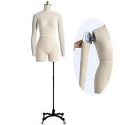 Manichino Sartoriale Busto Donna, Rotabile 360° Regolabile Manichini Busti Sartoriali Con Braccio Di Aspirazione Magnetico Per L'esposizione Di Abbigliamento,D-style-20