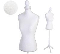 Manichino sartoriale busto donna T220 fibre di poliestere treppiede bianco ricami