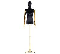 Manichino Sartoriale Donna Manichino da Esposizione for metà Corpo Femminile Busto, Manichino Femminile da Vetrina, Altezza Regolabile/Testa E Braccia in Velluto/Treppiede (Color : Black)