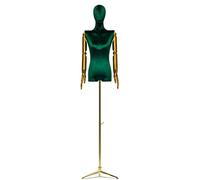 Manichino Sartoriale Donna Manichino da Esposizione for metà Corpo Femminile Busto, Manichino Femminile da Vetrina, Altezza Regolabile/Testa E Braccia in Velluto/Treppiede (Color : Green)