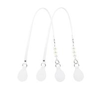 Manici in Alluminio superfibra Argento, Manici in Pelle a Catena per Borsa Obag O Bag