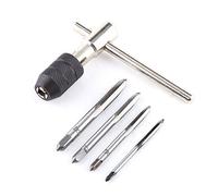 Manico a Cricchetto Supporto per Rubinetto M3/M4/M5/M6 Manico per Chiave a Vite con 4 Pezzi Maschi per Flauto Dritto M3/M4/M5/M6 Filettatura per Vite a Maschio per Filettare