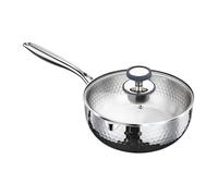 Manico con coperchio, antiaderente con coperchio e manico. Vapore da cucina non rivestito. Adatto per domestica: cucinare, arrostire, cuocere, bollire, zuppe, salse e pasti sani