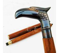 Manico con testa d'aquila in ottone antico, bastone da passeggio nautico in...