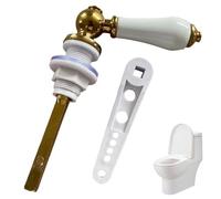 Manico del gabinetto in oro, sostituzione della maniglia del toilette pesante con aste di sollevamento in plastica, adatta per la maggior parte dei serbatoi d'acqua, a filo