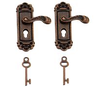 Manico della porta in miniatura con mini chiave 2 set 1:12 manopole in miniatura metallo per knocker per la casa delle bambole per accessori per case bambole Mini Accessori per mobili per mobili s