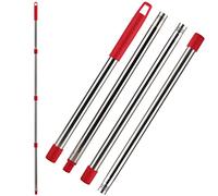 Manico di Ricambio per mocio compatibile con Vileda Turbo Spin Mop EasyWring, 4 sezioni Acciaio Inox per sostituzione mop, manico facile da strizzare per la pulizia del pavimento, 58 pollice