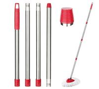 Manico di ricambio per mocio Viledar All Turbo, asta regolabile in acciaio inox per Turbo Smart Spin/EasyWring, adatta per O-Cedar e la maggior parte dei mocio (asta a vite tedesca)