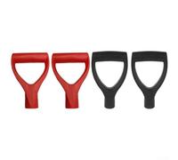 Manico ergonomico a D per pala e forcella, parte di ricambio in plastica resistente, per neve invernale e giardino, misura 3,2 cm (rosso, 2 pezzi)