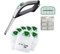 Manico Folletto VK200/220S COMPATIBILE + 6 Sacchetti per Folletto VK200/220s COMPATIBILE + 6 Profumini e 1 Griglia - Manico Scopa Elettrica con Interruttore Integrato e Presa Antiscivolo